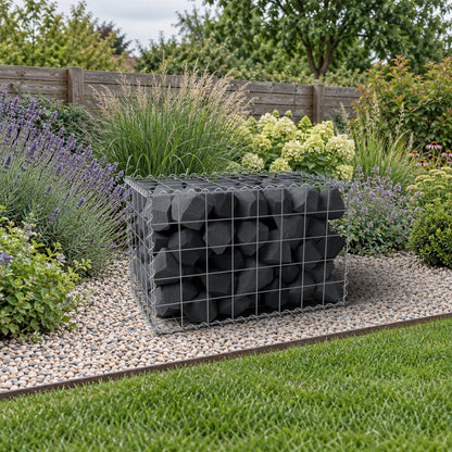 Gabião 80 cm x 50 cm x 50 cm (C x A x P), malhagem 10 cm x 10 cm, espiral