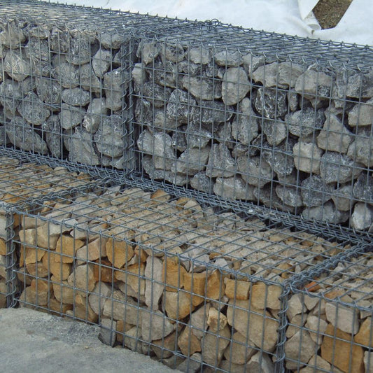 Gabion 100 cm x 50 cm x 50 cm (L x H x D), maskstorlek 5 cm x 10 cm, spiral