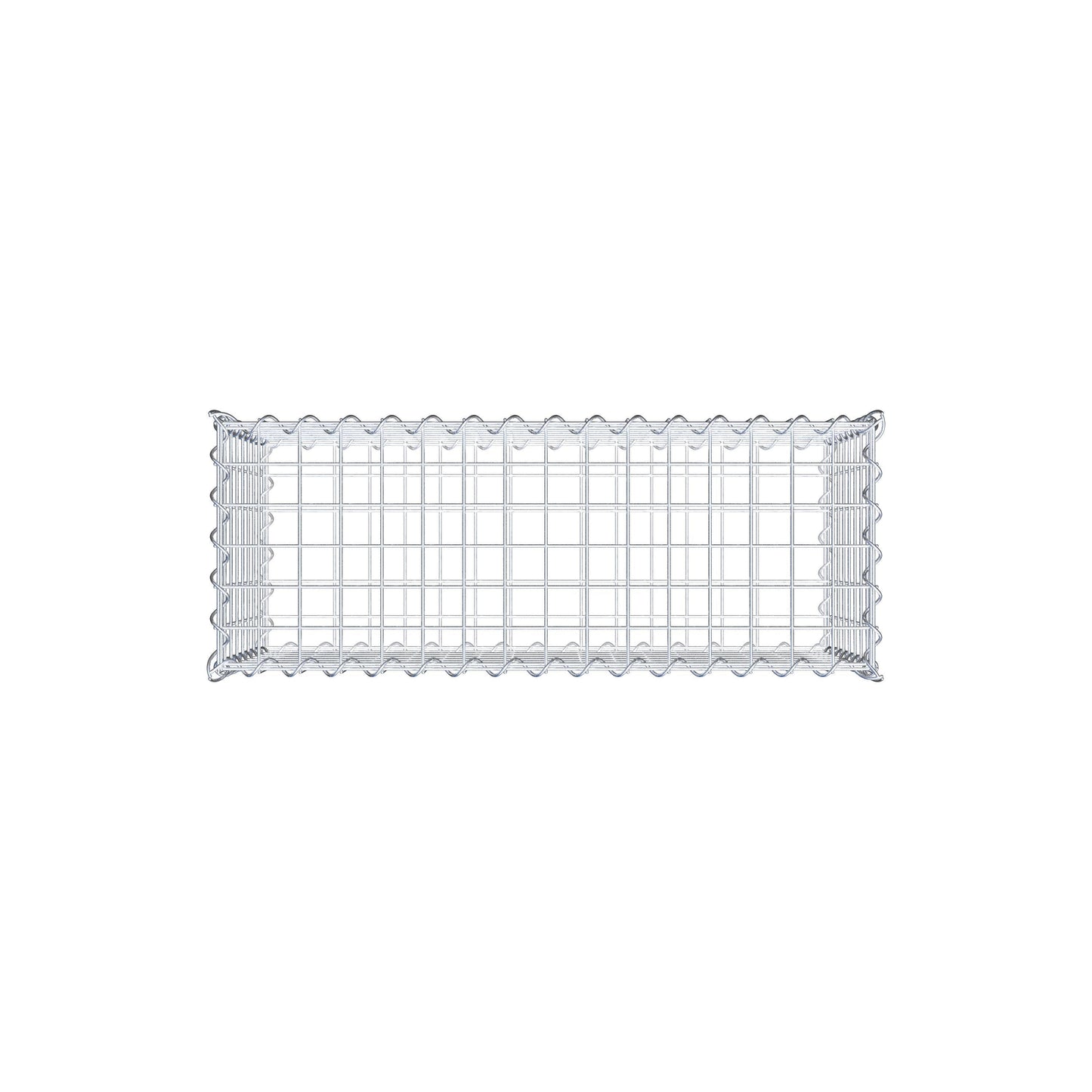 Schanskorf 80 cm x 40 cm x 30 cm (L x H x D), maaswijdte 5 cm x 5 cm, spiraalvormig