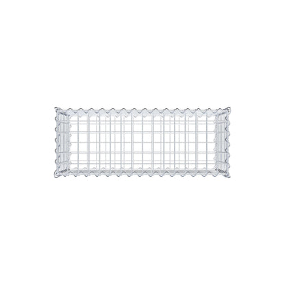 Schanskorf 80 cm x 40 cm x 30 cm (L x H x D), maaswijdte 5 cm x 5 cm, spiraalvormig