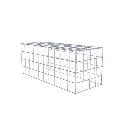 Mounted gabion type 4 100 cm x 40 cm x 40 cm (L x H x D), mesh size 10 cm x 10 cm, C-ring