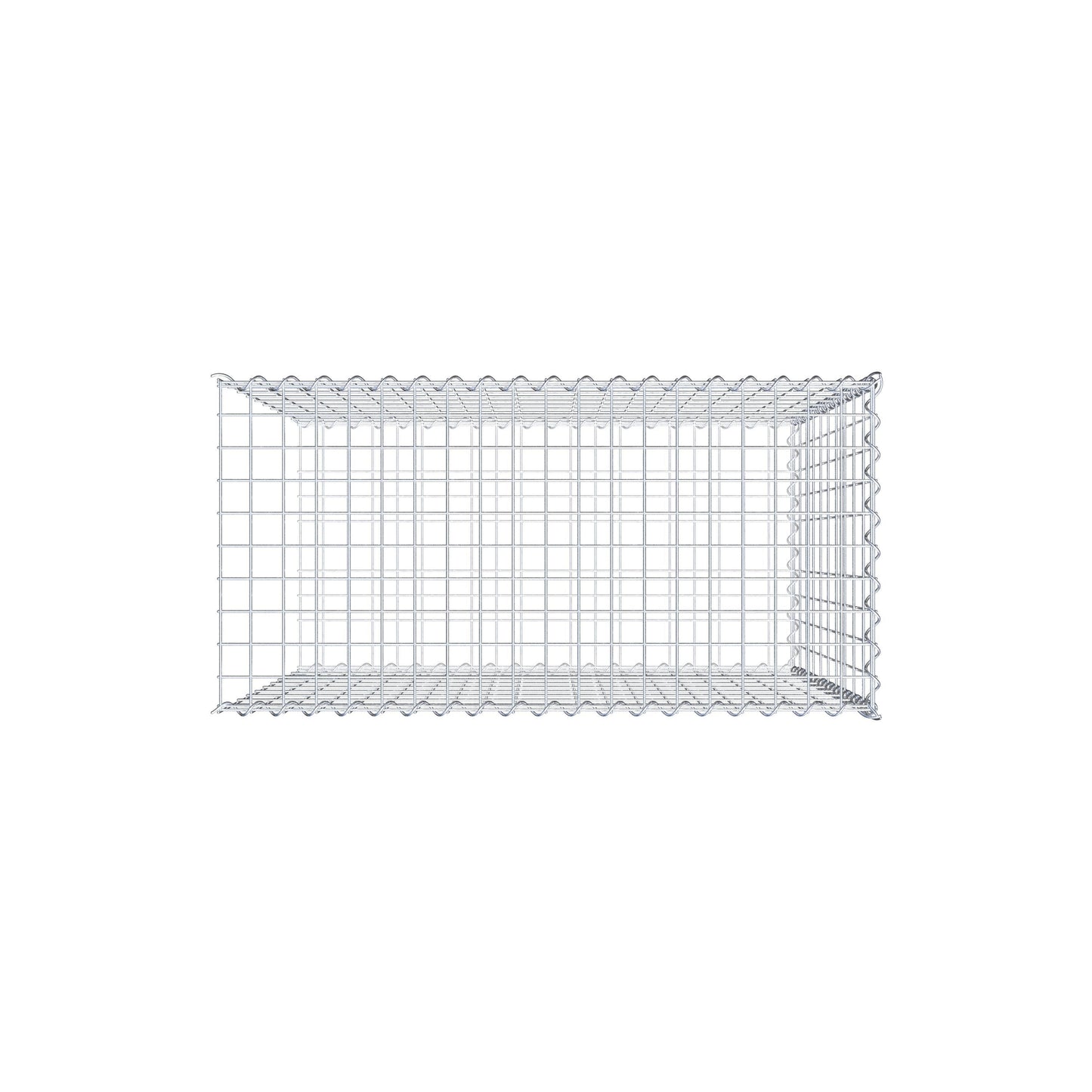 Gavión complementario tipo 2 100 cm x 100 cm x 50 cm (L x A x P), malla 5 cm x 10 cm, espiral