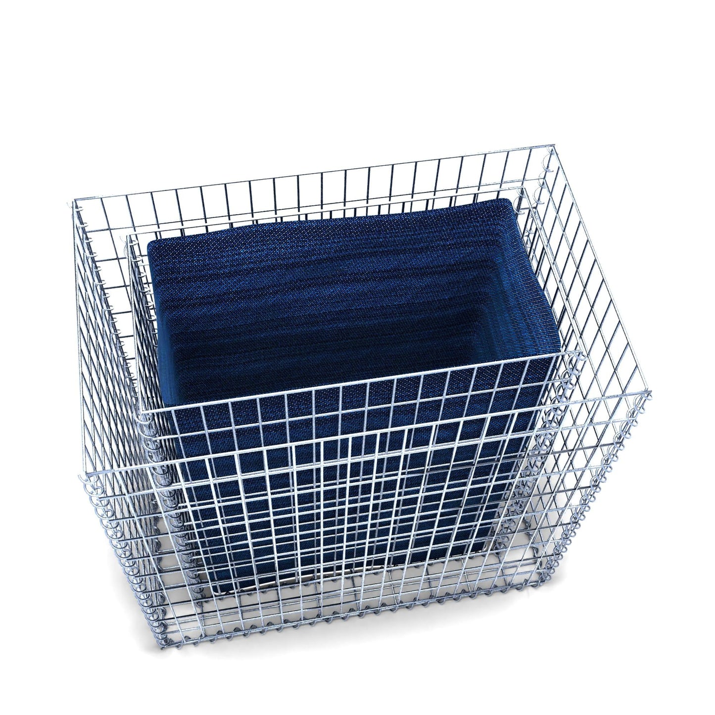 Högbädd, fyrkantig 100 cm x 100 cm x 60 cm (L x H x D), maskstorlek 5 x 10 cm, väggtjocklek 10 cm