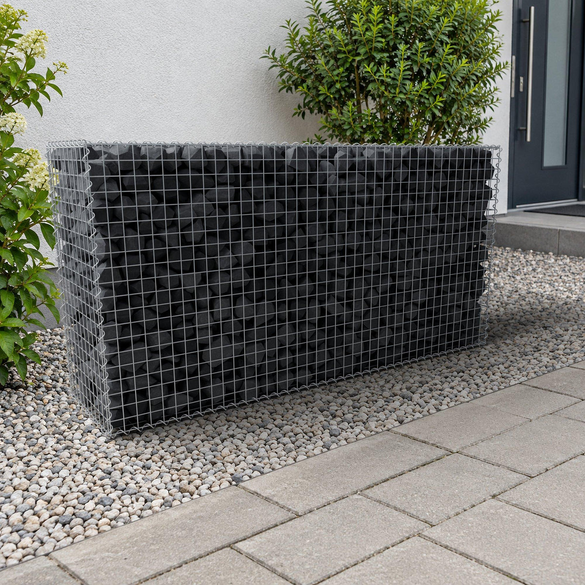Gabião 200 cm x 100 cm x 50 cm (C x A x P), malhagem 5 cm x 5 cm, espiral