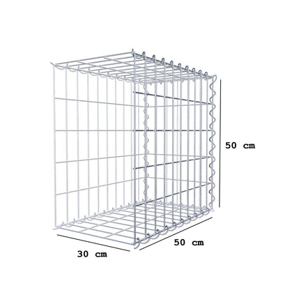 Gabião tipo 2 50 cm x 50 cm x 30 cm (C x A x P), malhagem 5 cm x 10 cm, espiral