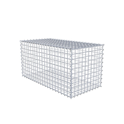 Sats med 2 gabioner 100 cm x 50 cm x 50 cm (L x H x D), maskstorlek 5 x 5 cm, spiral
