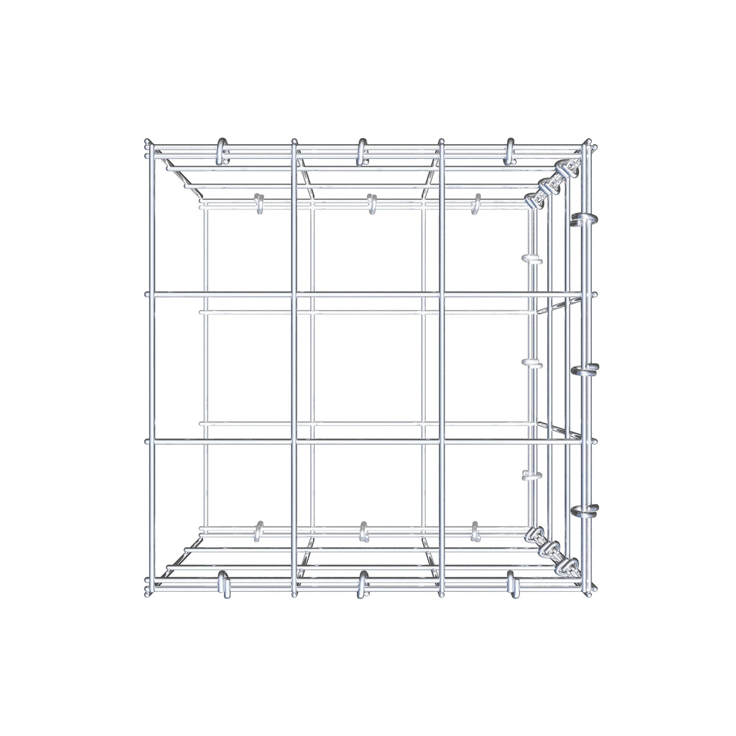 Fourche rapportée type 2 30 cm x 30 cm x 30 cm (L x H x P), maille 10 cm x 10 cm, anneau en C