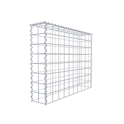 Opbouw schanskorf type 3 100 cm x 80 cm x 20 cm (L x H x D), maaswijdte 10 cm x 10 cm, spiraal