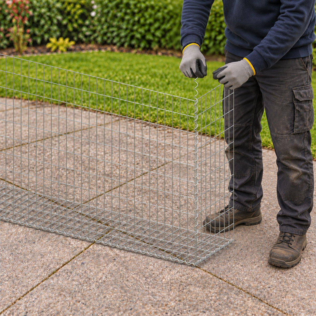 Gabion 200 cm x 100 cm x 40 cm (L x H x D), maskstorlek 5 cm x 10 cm, spiral