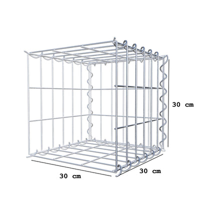 Gavión adicional tipo 2 30 cm x 30 cm x 30 cm (L x A x P), malla 5 cm x 10 cm, en espiral