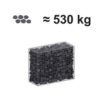 Gabion 100 cm x 80 cm x 40 cm (L x H x D), maskestørrelse 5 cm x 5 cm, spiral