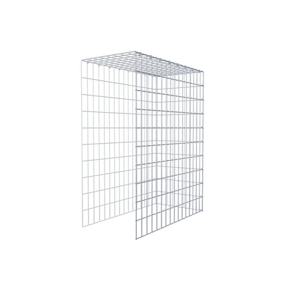 Typ 4 påbyggnadsgabion 100 cm x 80 cm x 40 cm (L x H x D), maskstorlek 5 cm x 10 cm, C-ring