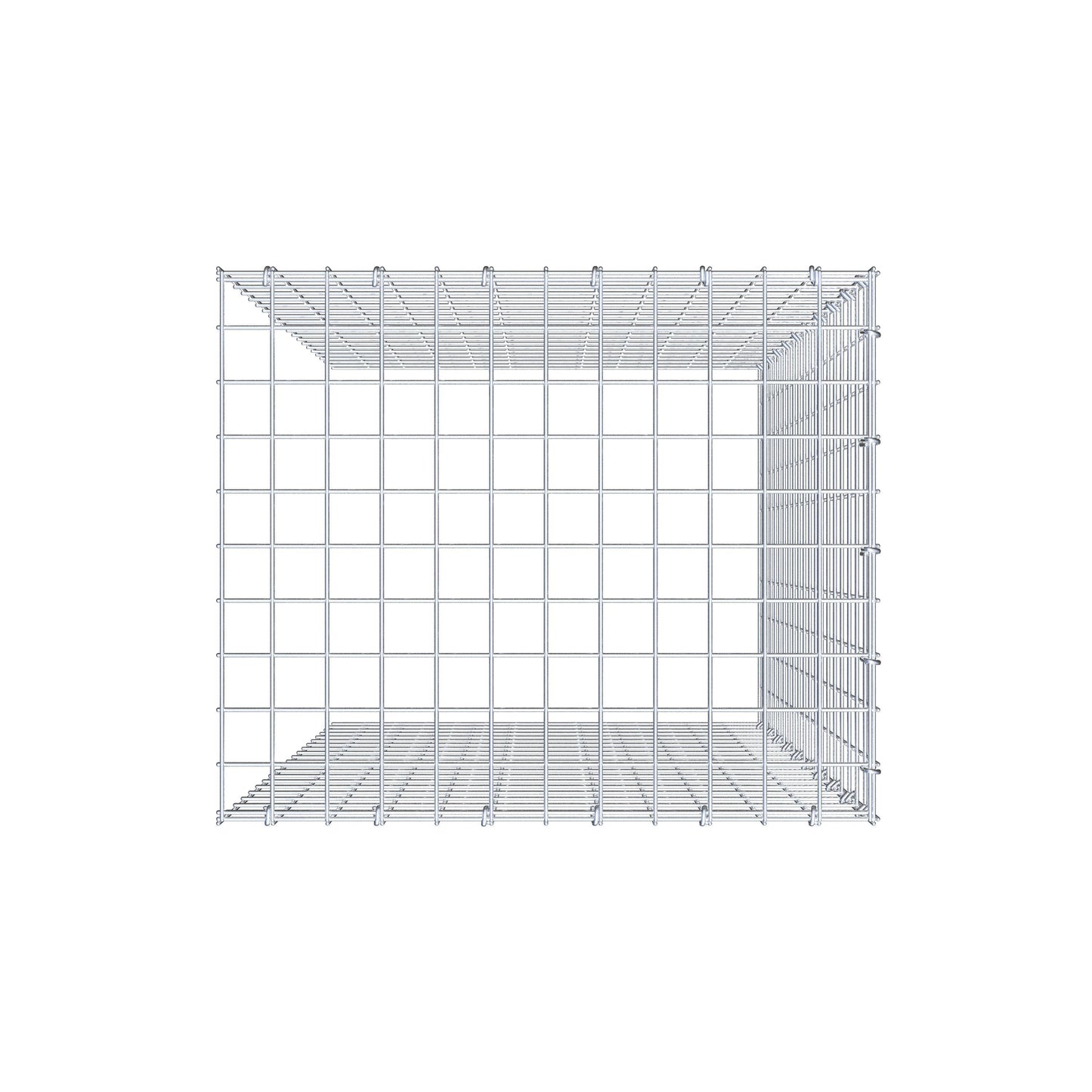 Mounted gabion type 4 100 cm x 60 cm x 50 cm (L x H x D), mesh size 5 cm x 5 cm, C-ring