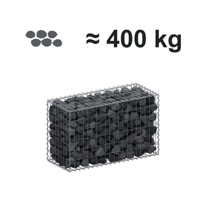 Gabione 100 cm x 60 cm x 40 cm (L x H x T), Maschenweite 5 cm x 10 cm, Spirale