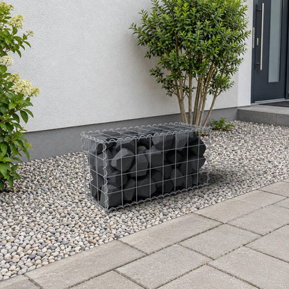 Gabion 80 cm x 40 cm x 30 cm (L x H x D), maskstorlek 10 cm x 10 cm, spiral
