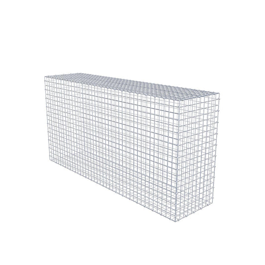 Gabion 200 cm x 100 cm x 50 cm (L x H x D), maskstorlek 5 x 5 cm, spiralring