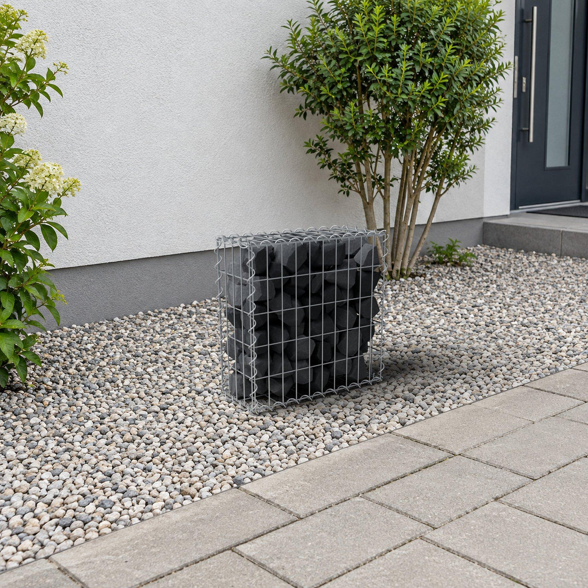Gabião 50 cm x 50 cm x 20 cm (C x A x P), malhagem 5 cm x 10 cm, espiral