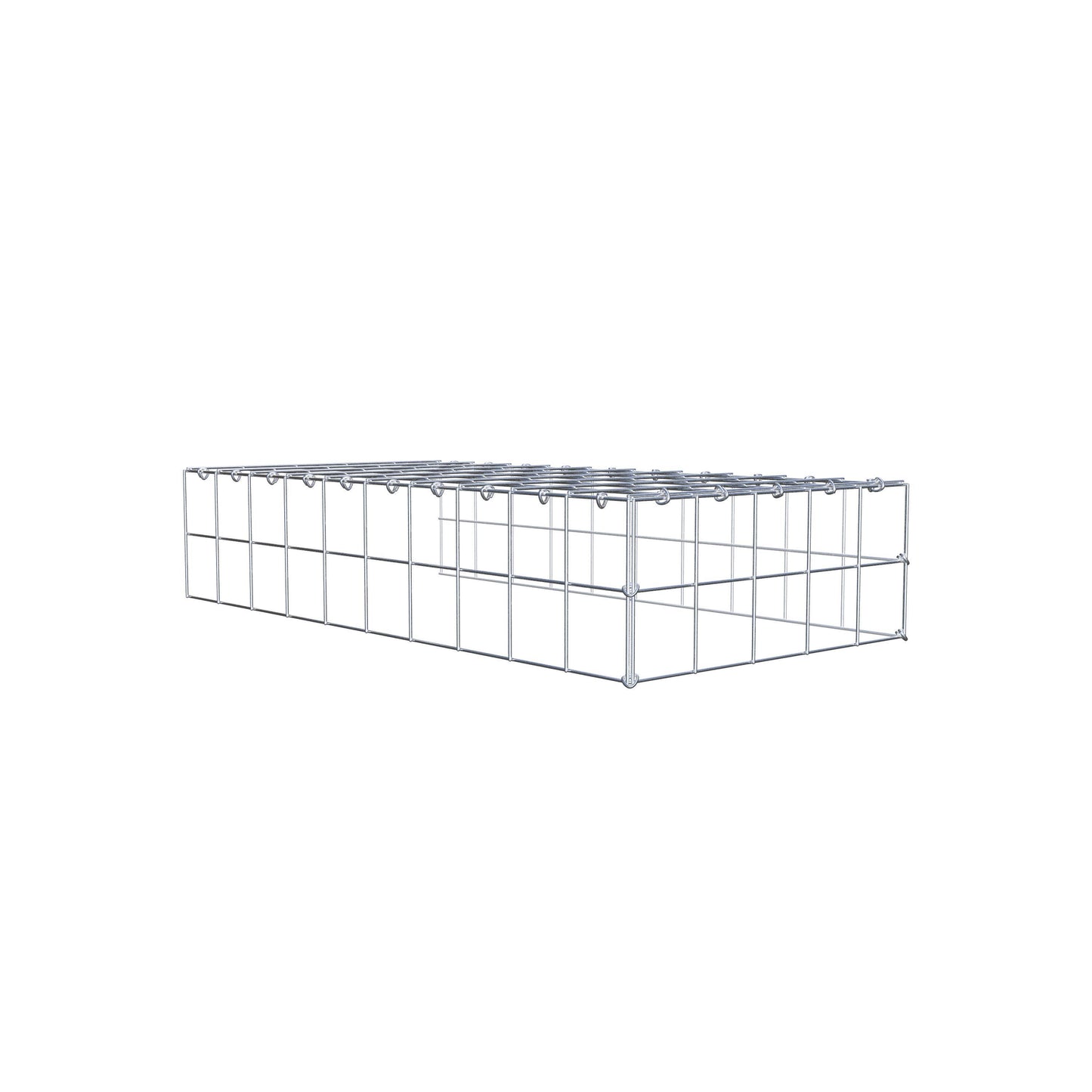 Mounted gabion type 4 100 cm x 20 cm x 50 cm (L x H x D), mesh size 10 cm x 10 cm, C-ring
