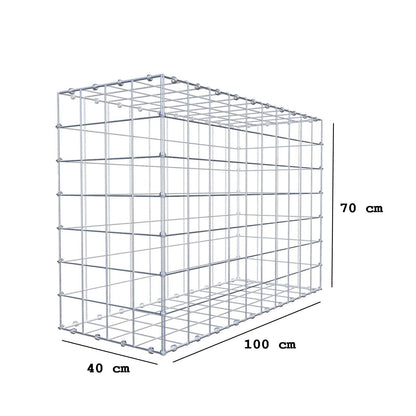 Gabião 100 cm x 70 cm x 40 cm (C x A x P), malhagem 10 x 10 cm, anel espiral