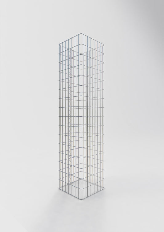 Gabionpelare, kantig 37 cm x 37 cm, 160 cm hög, MW 5 cm x 10 cm