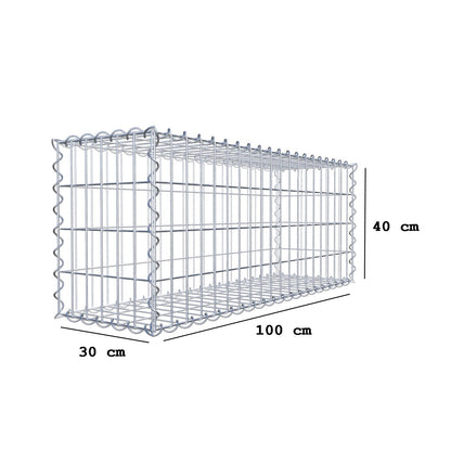 Gabione 100 cm x 40 cm x 30 cm (L x H x T), Maschenweite 5 cm x 10 cm, Spirale