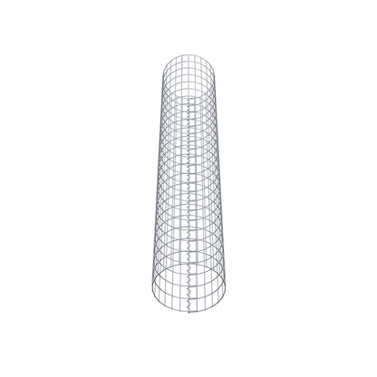Schanskorfzuil rond 42 cm diameter, 230 cm hoogte, maaswijdte 5 cm x 10 cm