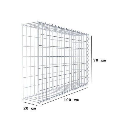 Anbaugabione Typ 2 100 cm x 70 cm x 20 cm (L x H x T), Maschenweite 5 cm x 10 cm, Spirale