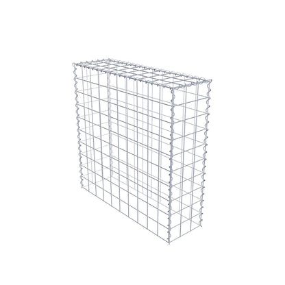 Opbouw schanskorf type 3 100 cm x 100 cm x 30 cm (L x H x D), maaswijdte 10 cm x 10 cm, spiraal