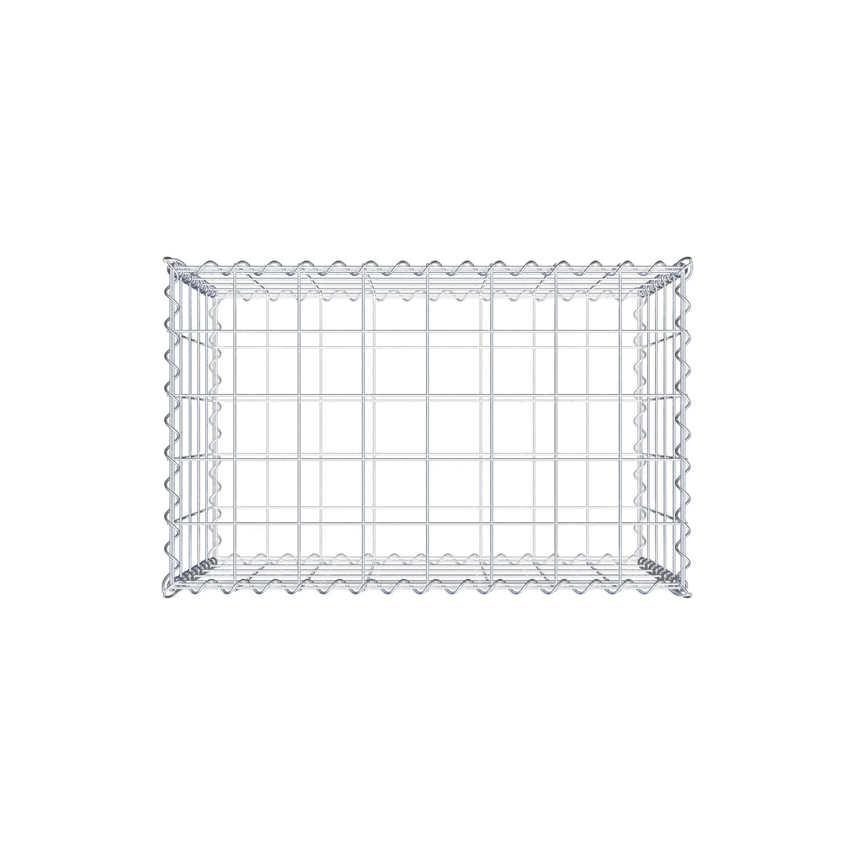 Gabião 80 cm x 50 cm x 50 cm (C x A x P), malhagem 10 cm x 10 cm, espiral