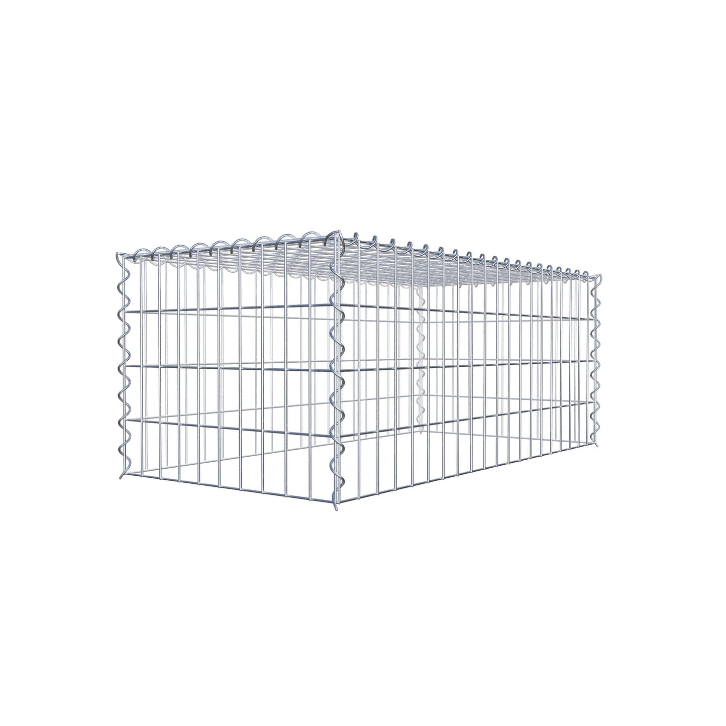 Opvokset gabion type 3 100 cm x 40 cm x 50 cm (L x H x D), maskestørrelse 5 cm x 10 cm, spiral