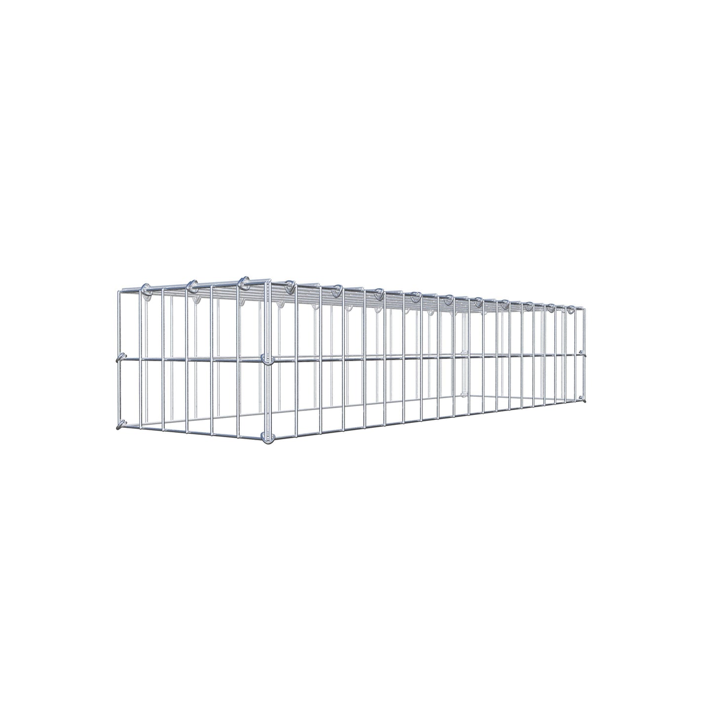 Monteret gabion type 3 100 cm x 20 cm x 30 cm (L x H x D), maskestørrelse 5 cm x 10 cm, C-ring