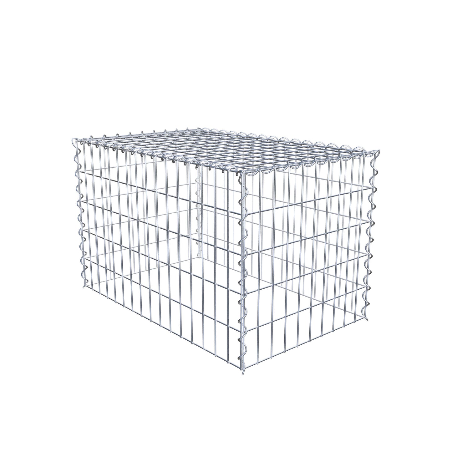Gabião tipo 3 80 cm x 50 cm x 50 cm (C x A x P), malhagem 5 cm x 10 cm, espiral