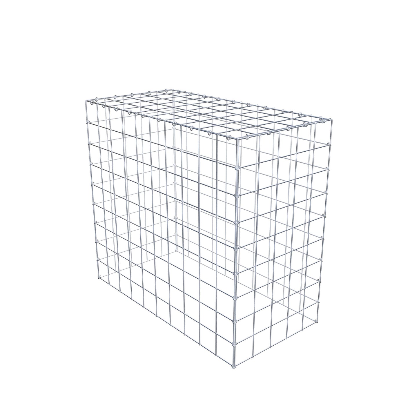 Typ 3 påbyggnadsgabion 100 cm x 90 cm x 50 cm (L x H x D), maskstorlek 10 cm x 10 cm, C-ring