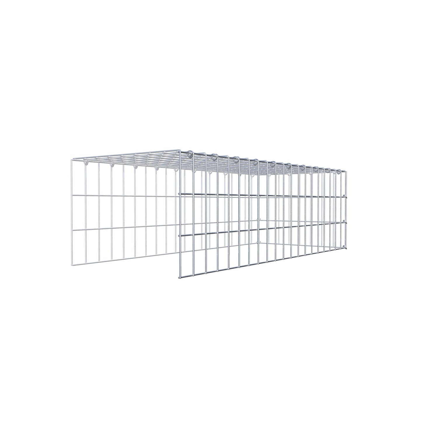 Mounted gabion type 4 100 cm x 30 cm x 40 cm (L x H x D), mesh size 5 cm x 10 cm, C-ring