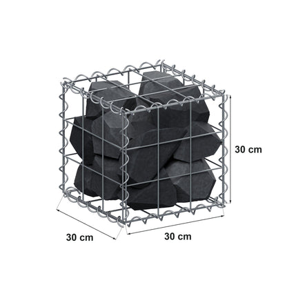 Gabion 30 cm x 30 cm x 30 cm (L x H x D), maskstorlek 10 cm x 10 cm, spiral