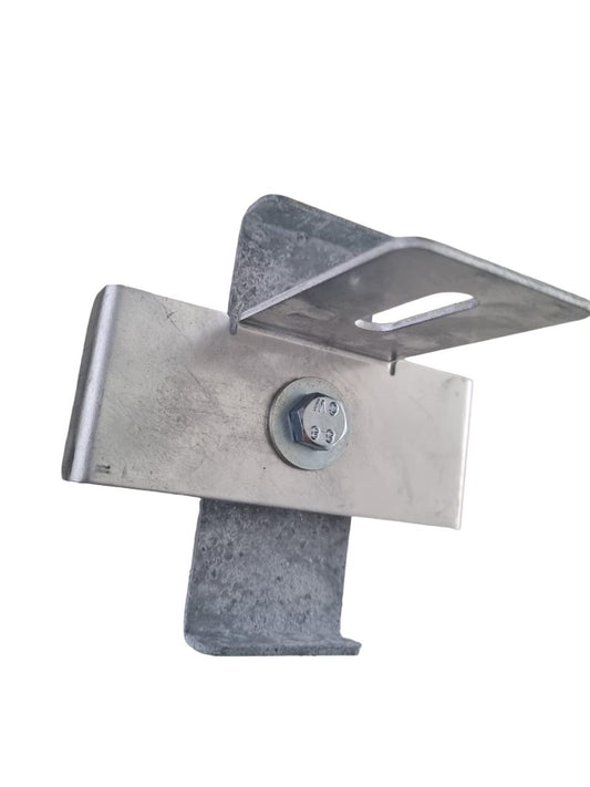 Morsetto con staffa per recinzione Dimensione rete 10 x 10 cm, zincato