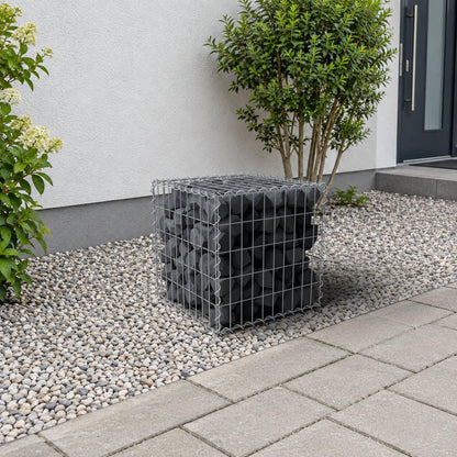 Gabione 50 cm x 50 cm x 50 cm (L x H x T), Maschenweite 5 cm x 10 cm, Spirale
