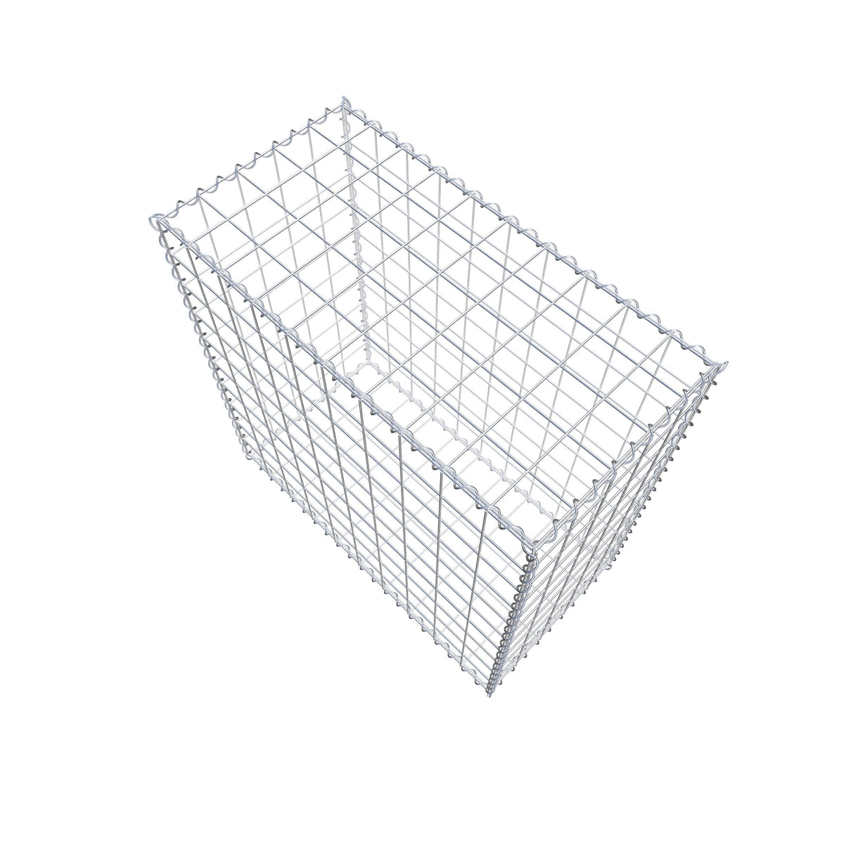 Gabião 100 cm x 100 cm x 50 cm (C x A x P), malhagem 10 cm x 10 cm, espiral