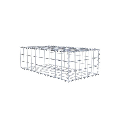 Opbouw schanskorf type 2 100 cm x 30 cm x 50 cm (L x H x D), maaswijdte 10 cm x 10 cm, spiraal
