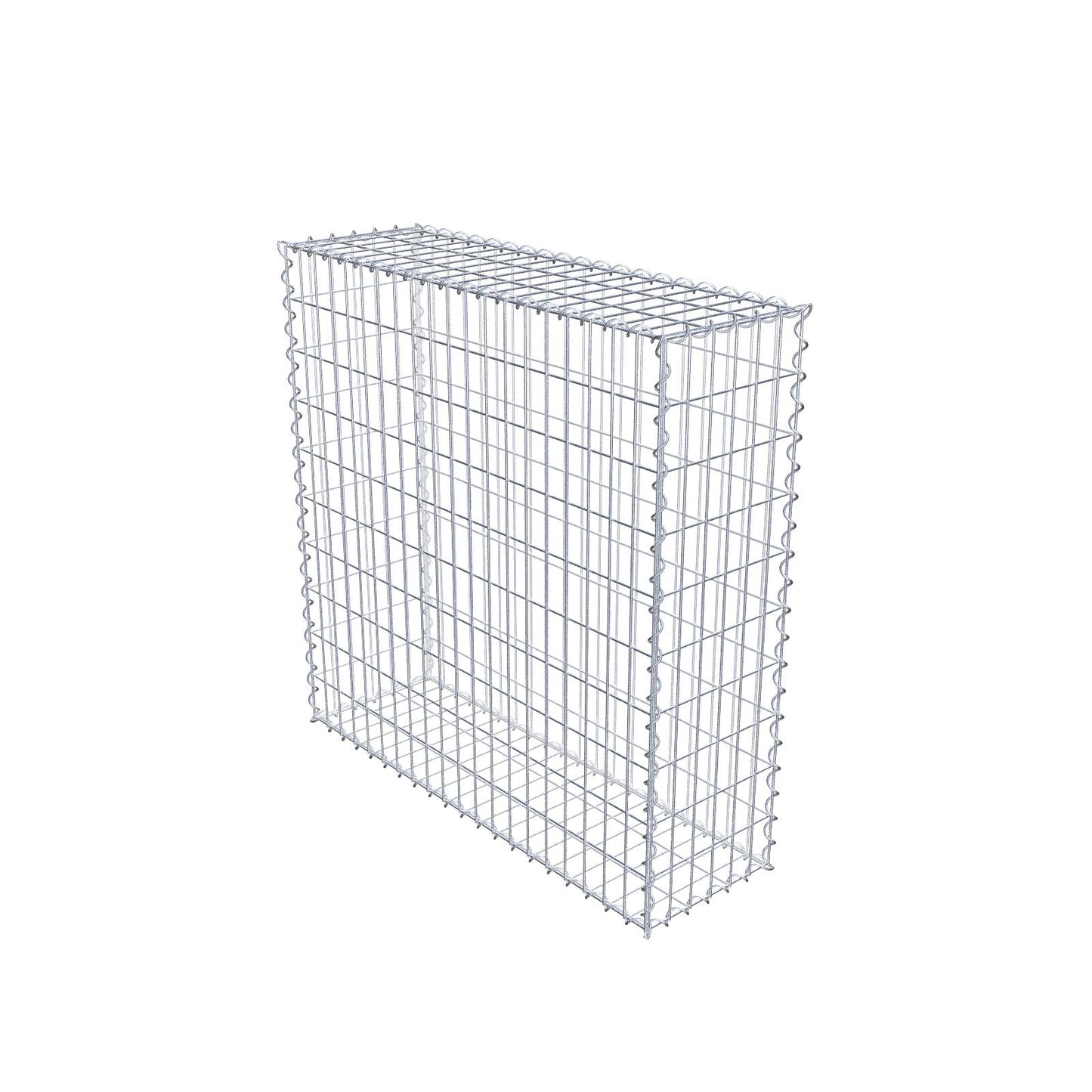 Gabion 100 cm x 100 cm x 30 cm (L x H x D), maskestørrelse 5 cm x 10 cm, spiral