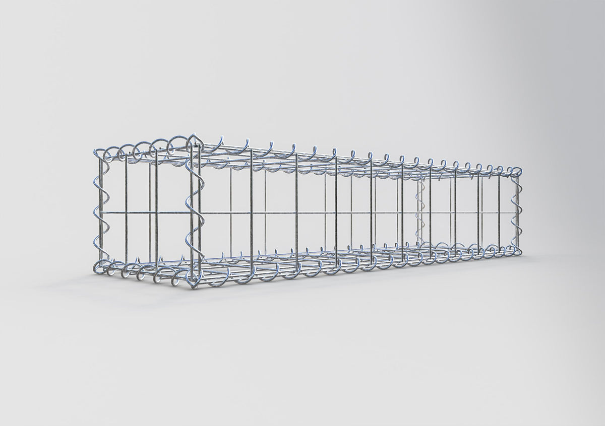 Gabion 100 cm x 20 cm x 30 cm (L x H x D), maskstorlek 10 cm x 10 cm, spiral