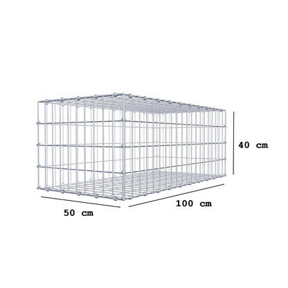 Gabion 100 cm x 40 cm x 50 cm (L x H x D), maskstorlek 5 x 10 cm, spiralring