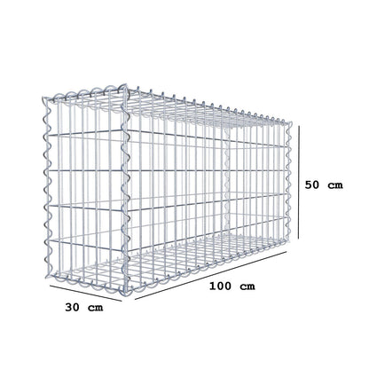 Sparset 3x Gabione 100 cm x 50 cm x 30 cm (L x H x T), Maschenweite 5 cm x 10 cm, Spirale