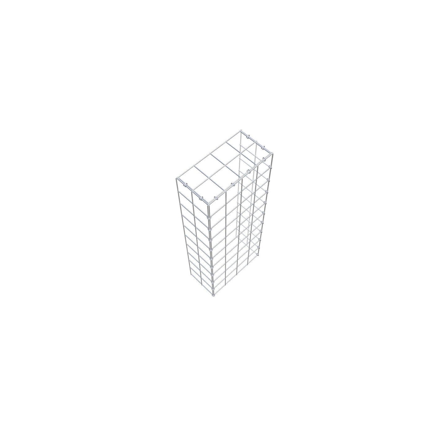 Typ 4 påbyggnadsgabion 100 cm x 20 cm x 40 cm (L x H x D), maskstorlek 10 cm x 10 cm, C-ring