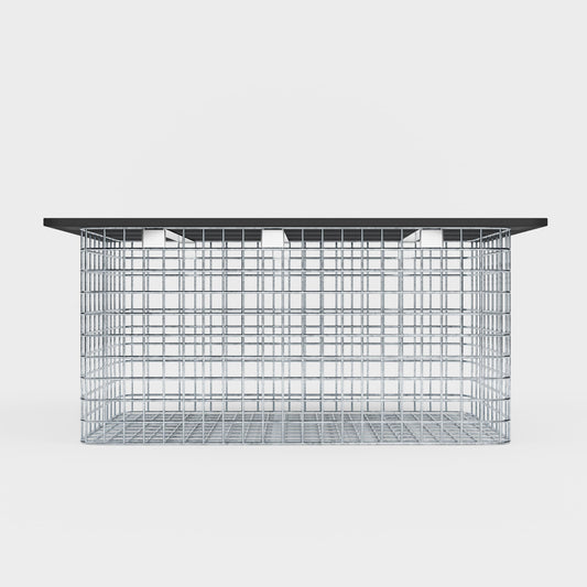 Banco de jardín 102 x 50 x 52 cm MW 5 x 5 cm galvanizado en caliente, con tablero reciclado en antracita
