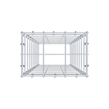Typ 3 påbyggnadsgabion 100 cm x 30 cm x 20 cm (L x H x D), maskstorlek 10 cm x 10 cm, C-ring
