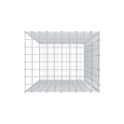 Typ 2 påbyggnadsgabion 100 cm x 50 cm x 40 cm (L x H x D), maskstorlek 5 cm x 5 cm, C-ring