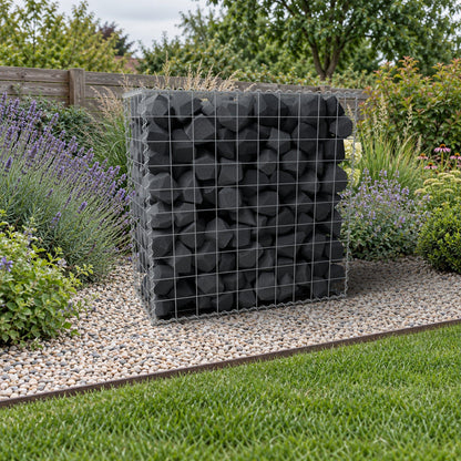 Gabião 100 cm x 100 cm x 50 cm (C x A x P), malhagem 10 cm x 10 cm, espiral