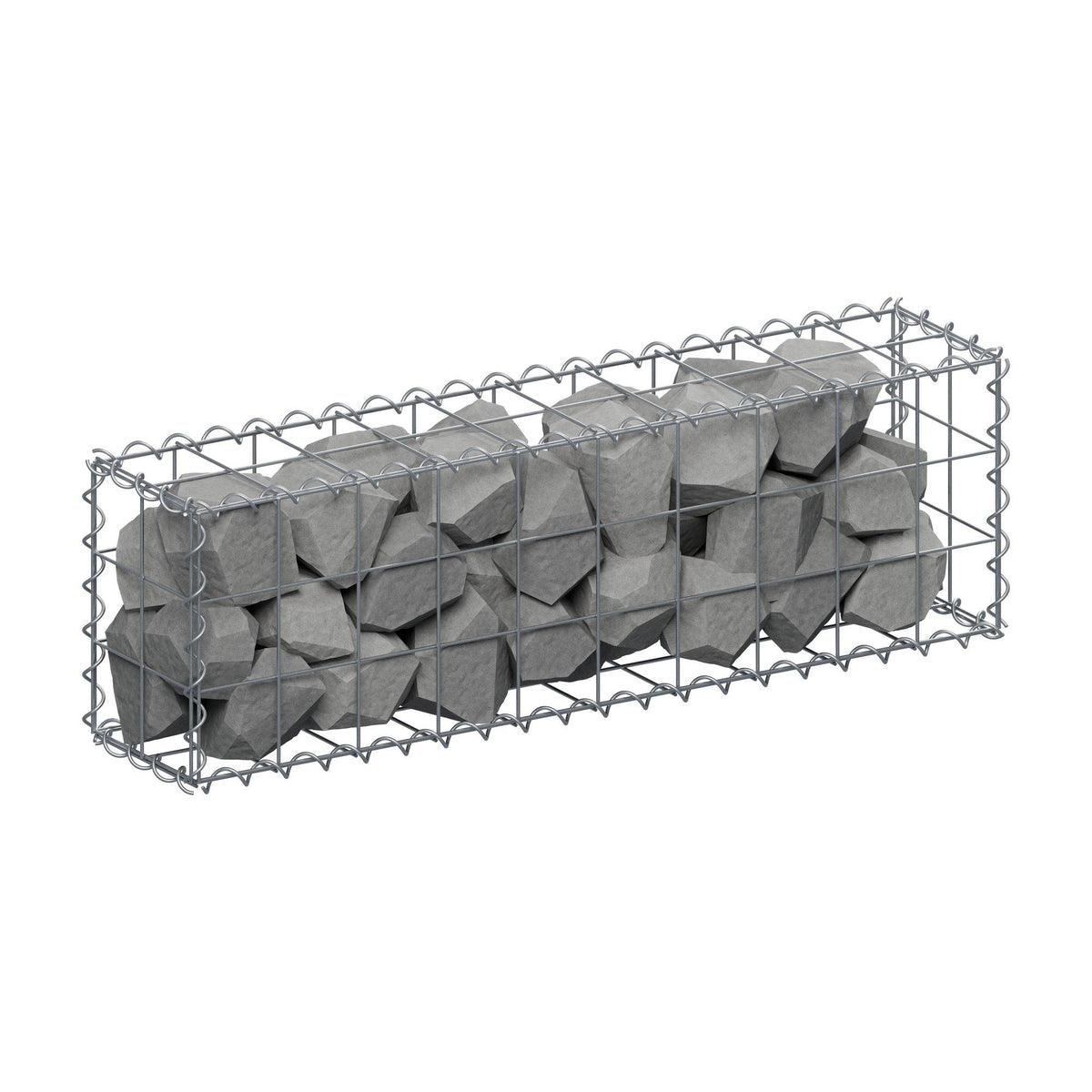Gabião 100 cm x 30 cm x 20 cm (C x A x P), malhagem 10 cm x 10 cm, espiral