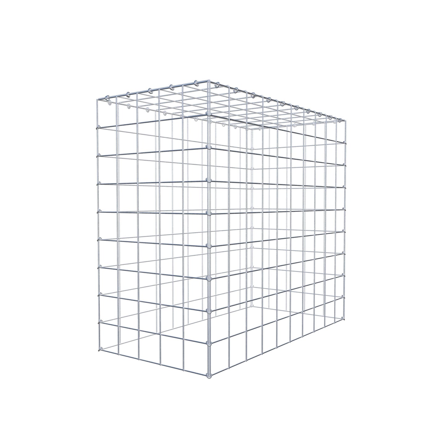 Typ 3 påbyggnadsgabion 100 cm x 90 cm x 50 cm (L x H x D), maskstorlek 10 cm x 10 cm, C-ring